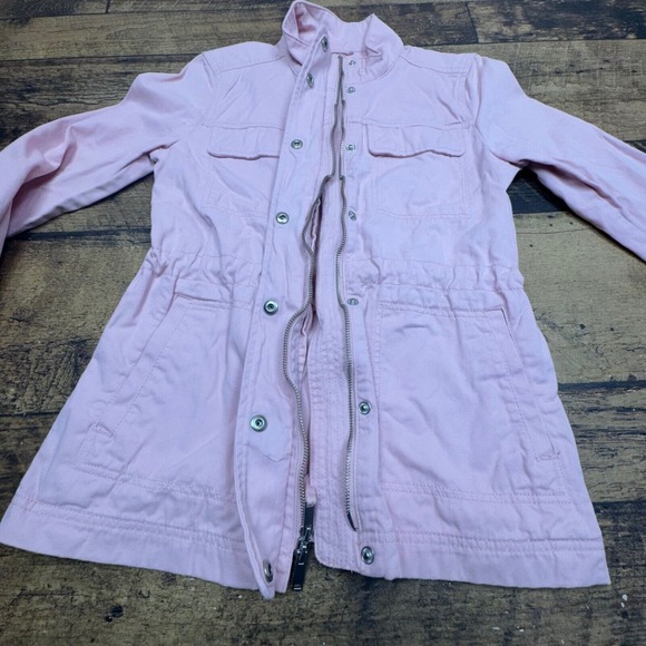 GAP Utility Jacket Lightweight Drawstring Waist Pink Coat Women's XS - Picture 7 of 10